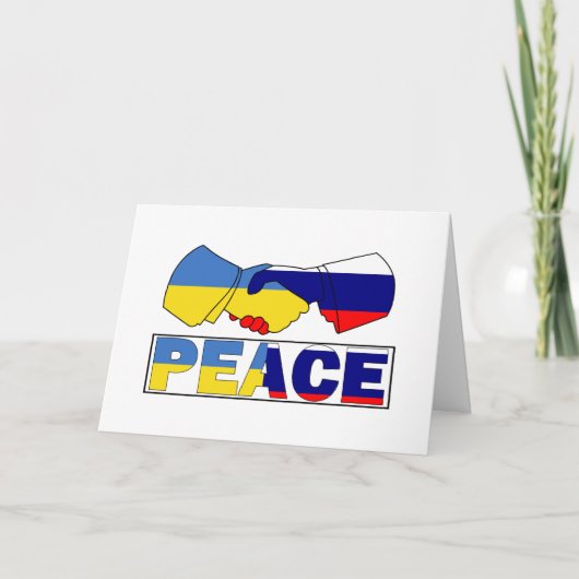 Handshake of Peace, Ukraine Russia Flag Kaart (Voorkant)