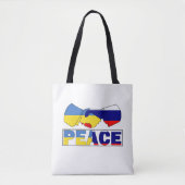 Handshake of Peace, Ukraine Russia Flag Tote Bag (Voorkant)