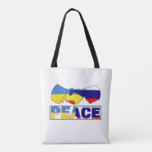 Handshake of Peace, Ukraine Russia Flag Tote Bag (Achterkant)