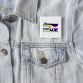 Handshake of Peace, Ukraine Russia Flag Vierkante Button 5,1 Cm (In situ)