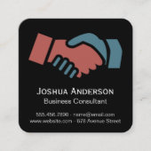 Handshake-pictogram | Bedrijfsadviseur Vierkante Visitekaartje (Voorkant)