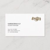 Handshake-pictogram | beurs | Zakelijk Man Visitekaartje (Achterkant)