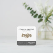 Handshake-pictogram Vierkante Visitekaartje (Staand voorkant)