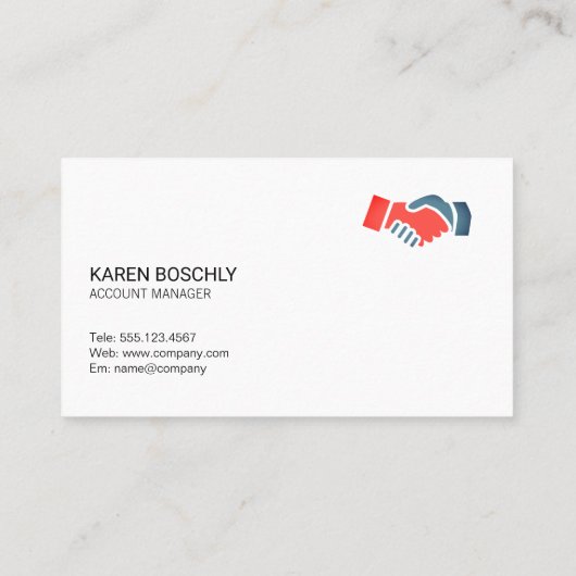 Handshake-pictogram Visitekaartje (Achterkant)