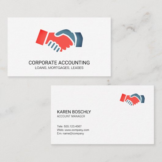 Handshake-pictogram Visitekaartje (Voorkant / Achterkant)
