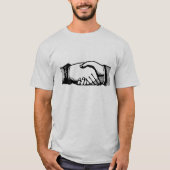 Handshake-Shirt met Retro  handen T-shirt (Voorkant)
