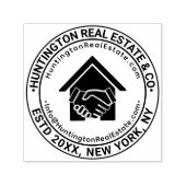 Handshake Vastgoed Bedrijfsnaam URL E-mail #2 Zelfinktende Stempel (Design)