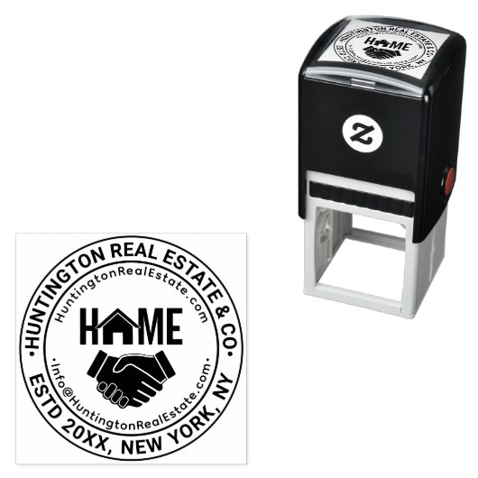 Handshake Vastgoed Bedrijfsnaam URL E-mail Opgeric Zelfinktende Stempel (In situ)