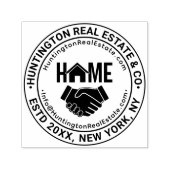 Handshake Vastgoed Bedrijfsnaam URL E-mail Opgeric Zelfinktende Stempel (Design)