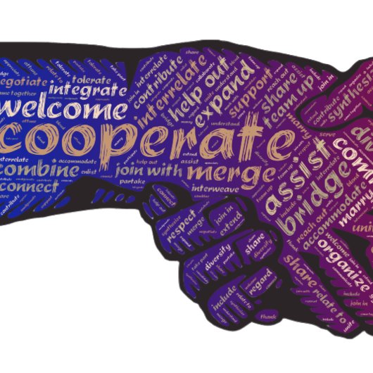 Handshake verbindt Inspirerend Word Art Poster