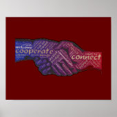 Handshake verbindt Inspirerend Word Art Poster (Voorkant)