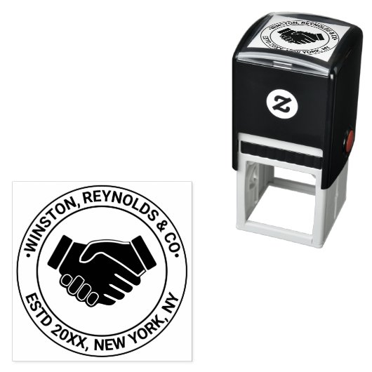 Handshake Zakelijke Professionele Naam Este Datum  Zelfinktende Stempel (In situ)