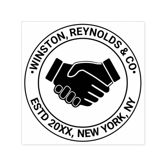 Handshake Zakelijke Professionele Naam Este Datum  Zelfinktende Stempel (Design)