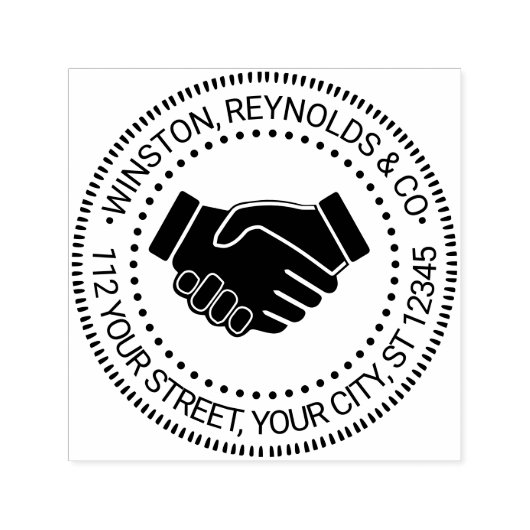 Handshake Zakelijke Professionele Naam Retour Adre Zelfinktende Stempel (Design)