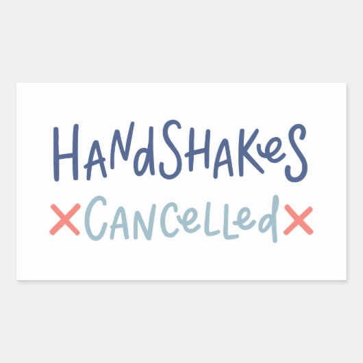 Handshakes geannuleerd rechthoekige sticker (Voorkant)