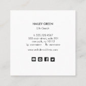 Handshand Leaf Plant Therapist counseling Vierkante Visitekaartje (Achterkant)