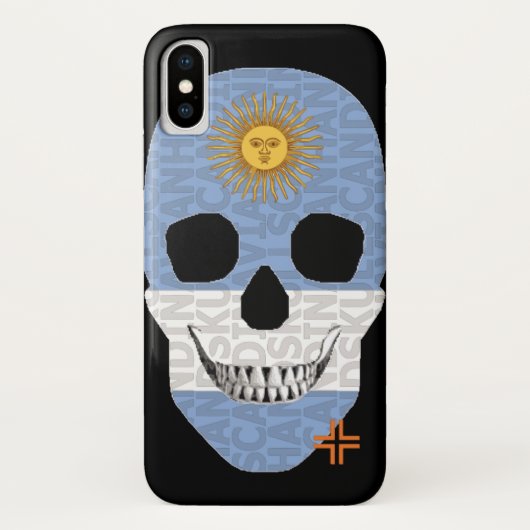 HANDSKULL Argentinië hoesje iPhone X B2 (Achterkant)