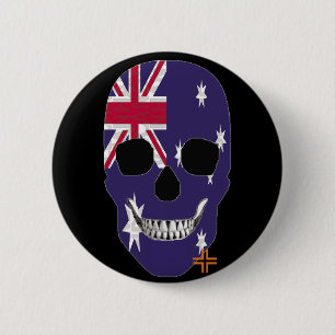 HANDSKULL Australia Ronde Badge zwart B2 Button 5,7 Cm