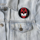 HANDSKULL Austria, Happy skull, Austria flag Ronde Button 5,7 Cm (In situ)