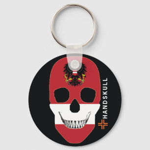 HANDSKULL Austria, Happy skull, Austria flag Sleutelhanger