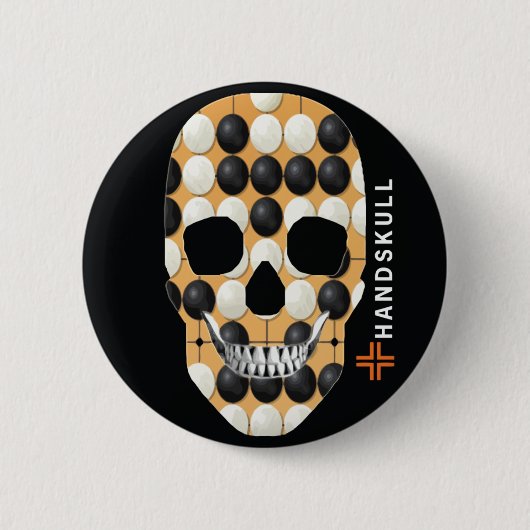 HANDSKULL Baduk, Happy skull, Baduk flag Ronde Button 5,7 Cm (Voorkant)