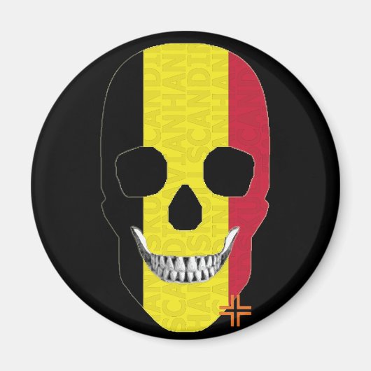 HANDSKULL België ronde magneet B2 (Voorkant)