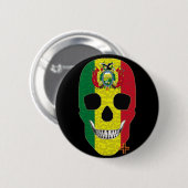 HANDSKULL Bolivia Ronde Badge zwart B2 Button 5,7 Cm (Voorkant /achterkant)
