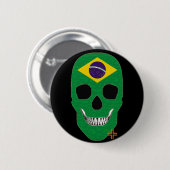 HANDSKULL Brazilië Ronde Badge zwart B2 Button 5,7 Cm (Voorkant /achterkant)