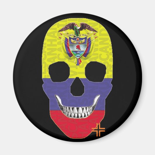 HANDSKULL Colombia ronde magneet B2 (Voorkant)