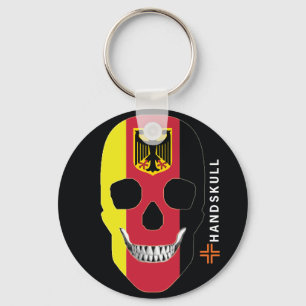 HANDSKULL Duitsland, Happy skull, Germany vlag Sleutelhanger