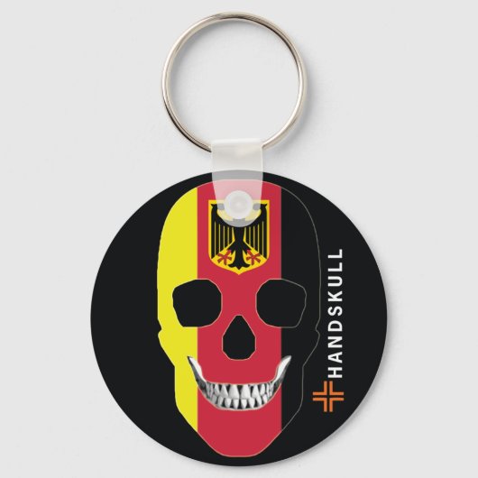 HANDSKULL Duitsland, Happy skull, Germany vlag Sleutelhanger (Voorkant)