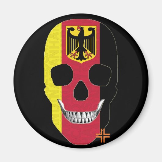 HANDSKULL Duitsland ronde magneet B2 (Voorkant)