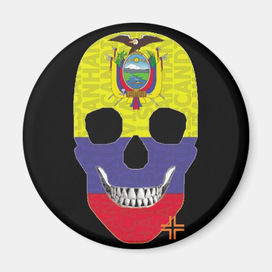 HANDSKULL Ecuador ronde magneet B2 (Voorkant)