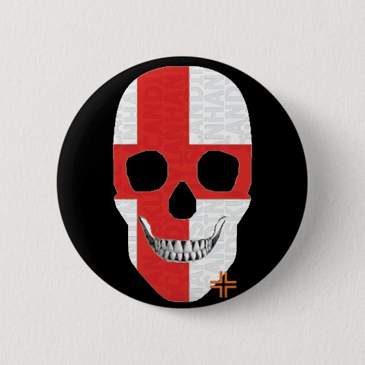 HANDSKULL Engeland Ronde Badge zwart B2 Button 5,7 Cm (Voorkant)