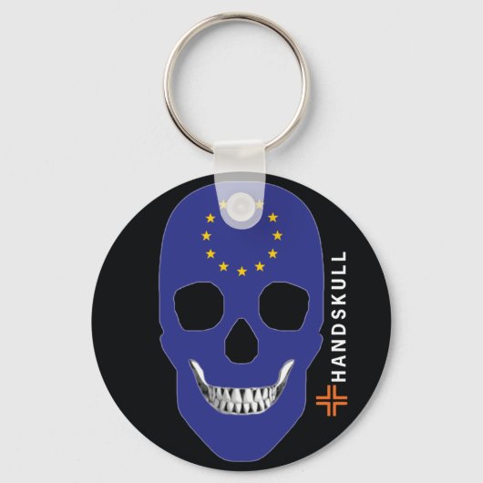 HANDSKULL Europe, Happy skull, Europe flag Sleutelhanger (Voorkant)