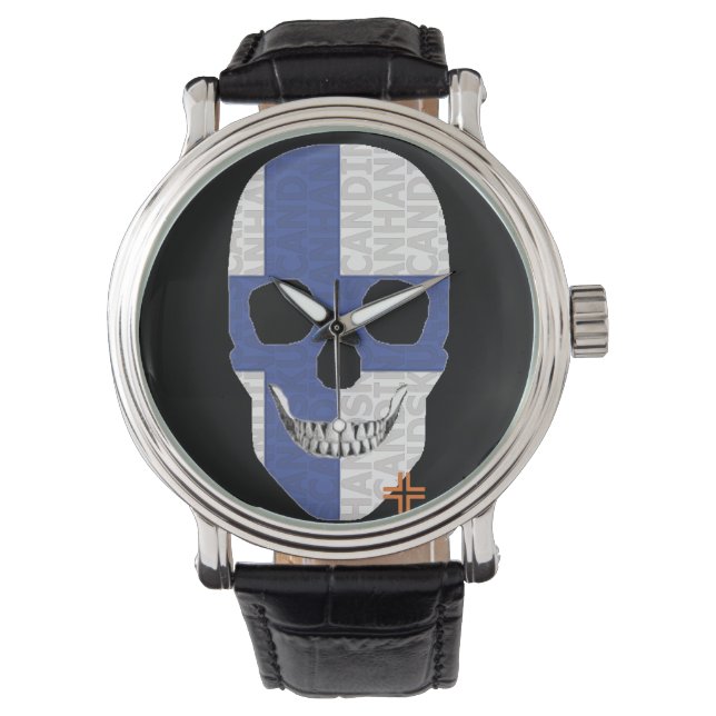 HANDSKULL Finland horloge mannen leer B2 (Voorkant)