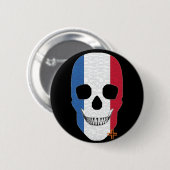 HANDSKULL Frankrijk Ronde Badge zwart B2 Button 5,7 Cm (Voorkant /achterkant)