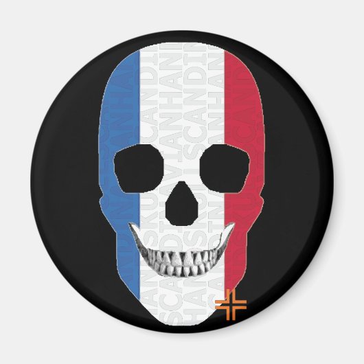 HANDSKULL Frankrijk ronde magneet B2 (Voorkant)