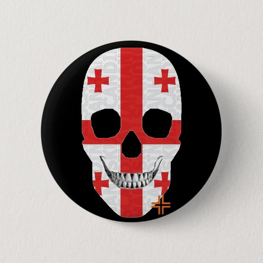 HANDSKULL Georgia Ronde Badge zwart B2 Button 5,7 Cm (Voorkant)