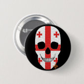 HANDSKULL Georgia Ronde Badge zwart B2 Button 5,7 Cm (Voorkant /achterkant)