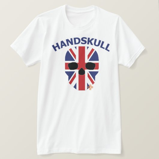 HANDSKULL Groot-Brittannië - Witte basishoes T-shirt (Design voorkant)