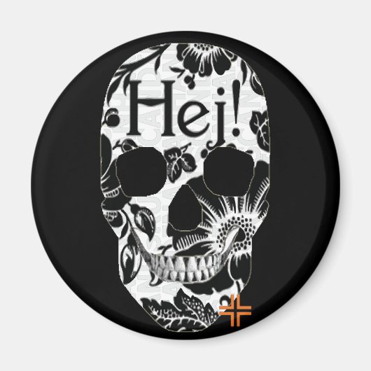 HANDSKULL Hej ronde magneet B2 (Voorkant)