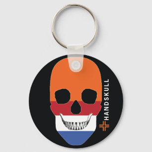 HANDSKULL Holland, Happy skull, Holland vlag Sleutelhanger
