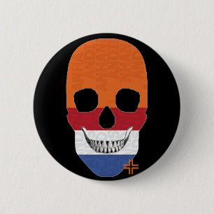 HANDSKULL Holland Ronde Badge zwart B2 Button 5,7 Cm