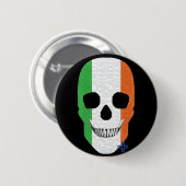 HANDSKULL Ierland Ronde Badge zwart B2 Button 5,7 Cm (Voorkant /achterkant)