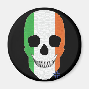 HANDSKULL Ierland ronde magneet B2
