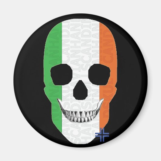 HANDSKULL Ierland ronde magneet B2 (Voorkant)