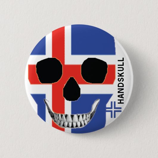 HANDSKULL IJsland - Button (Voorkant)