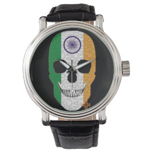 HANDSKULL Indiaas horloge mannen leer B2