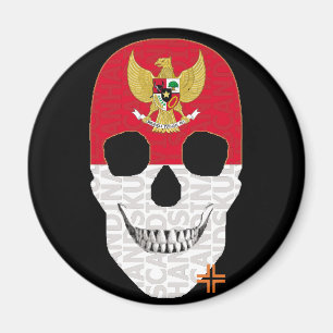 HANDSKULL Indonesië ronde magneet B2